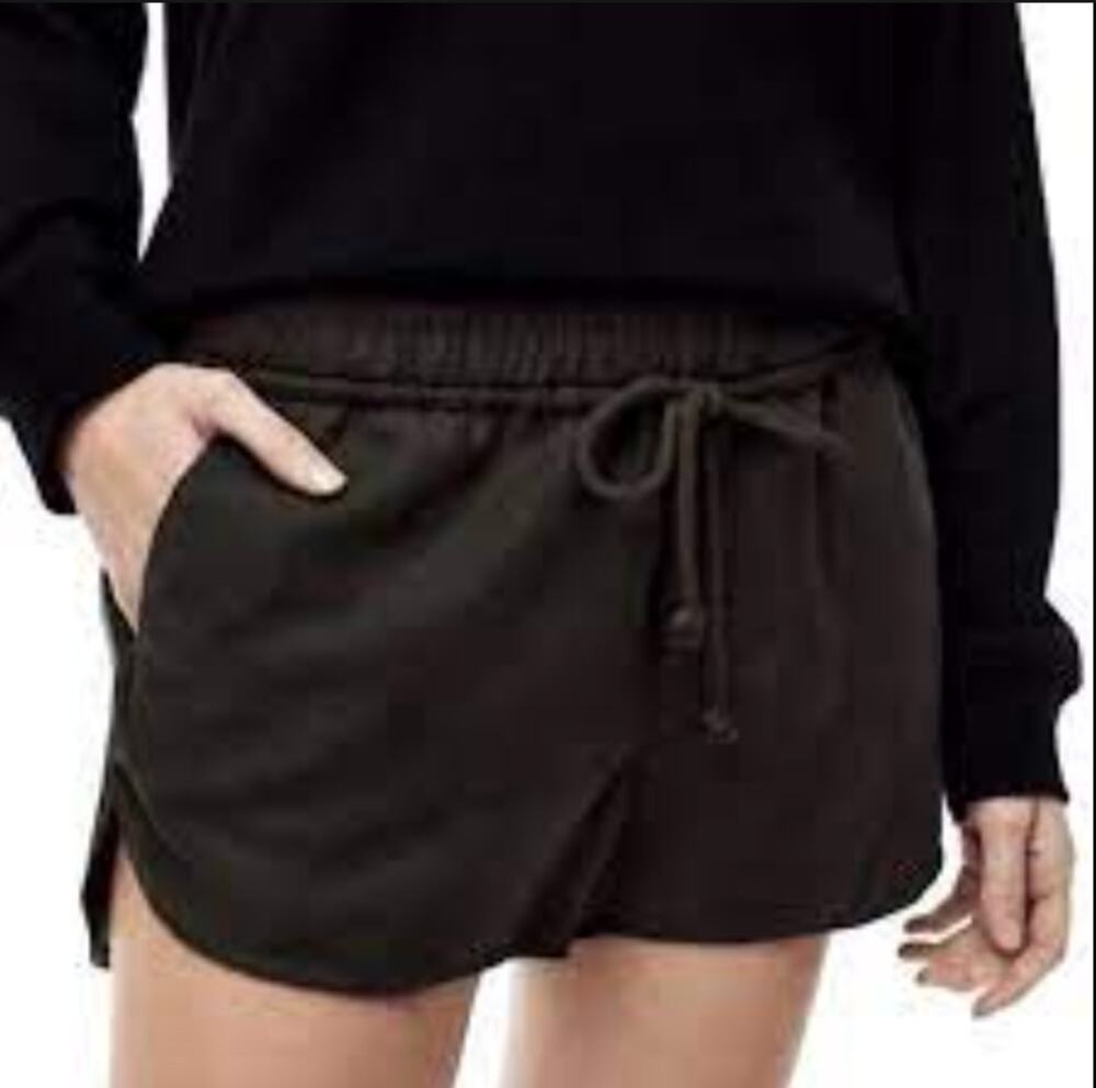 Wilfred Aritzia Black Lyocell Linen Drawstring 2" Shorts Casual Cuffed Tencel 6